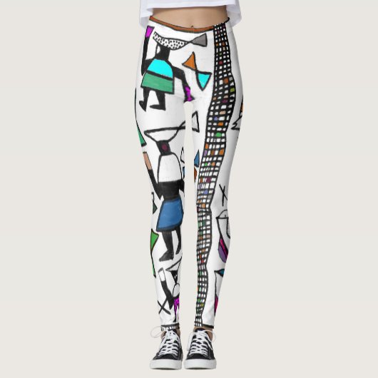 Colorful Senufo Print Leggings (Voorkant)