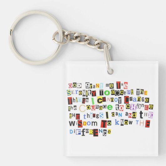 Colorful Serenity Prayer Acrylische Sleutelhanger (Voorkant)