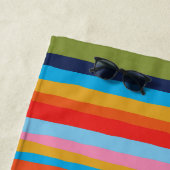 Colorful Serrate Stripes Painted Boho Pattern Strandlaken (In situ)