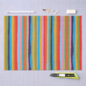 Colorful Serrate Stripes Painted Boho Pattern Tissuepapier (Craft)