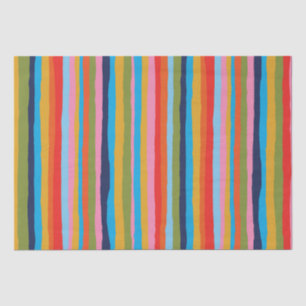 Colorful Serrate Stripes Painted Boho Pattern Tissuepapier