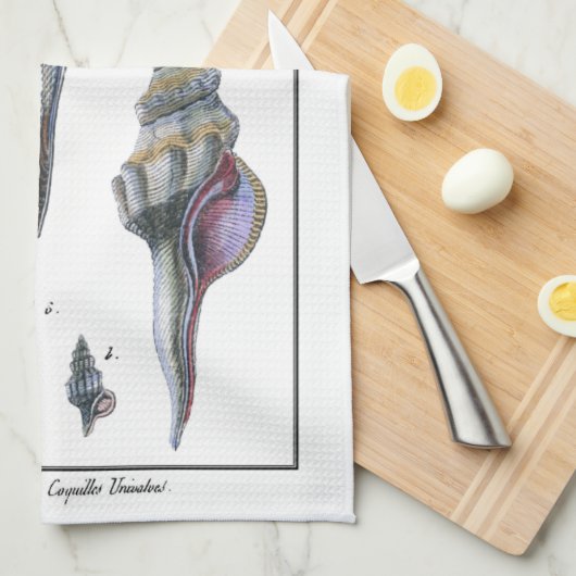 Colorful Seven Seashells Theedoek (Quarter Fold)