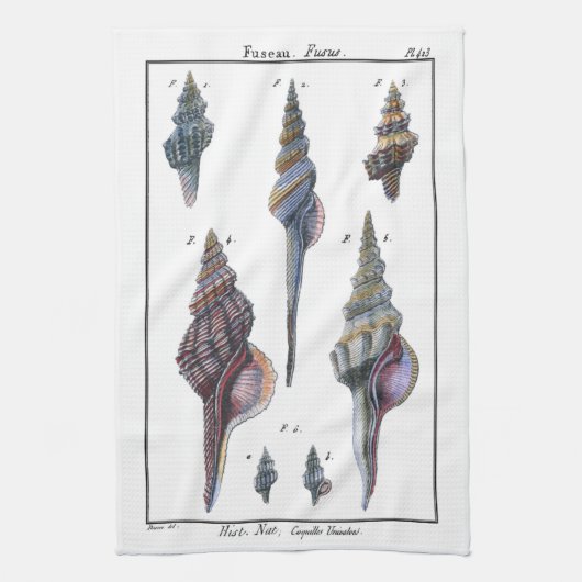 Colorful Seven Seashells Theedoek (Verticaal)