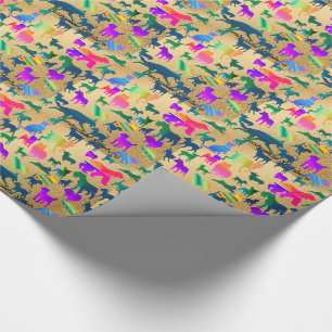 Colorful Shadow Dogs Cadeaupapier