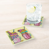 Colorful Shakes Glass Onderzetter (Schuin)