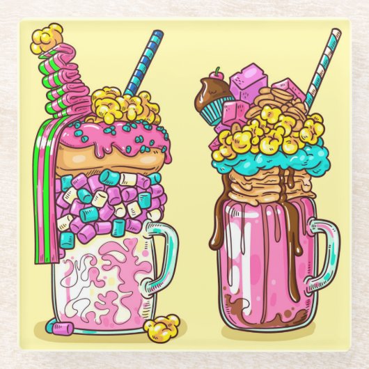 Colorful Shakes Glass Onderzetter (Voorkant)