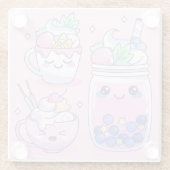 Colorful Shakes Glazen Onderzetter (Achterkant)