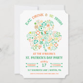 Colorful Shamrock St. Patrick's Day Invitation Kaart (Voorkant)