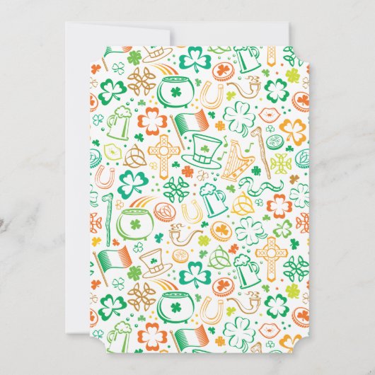 Colorful Shamrock St. Patrick's Day Invitation Kaart (Achterkant)