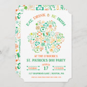 Colorful Shamrock St. Patrick's Day Invitation Kaart (Voorkant / Achterkant)