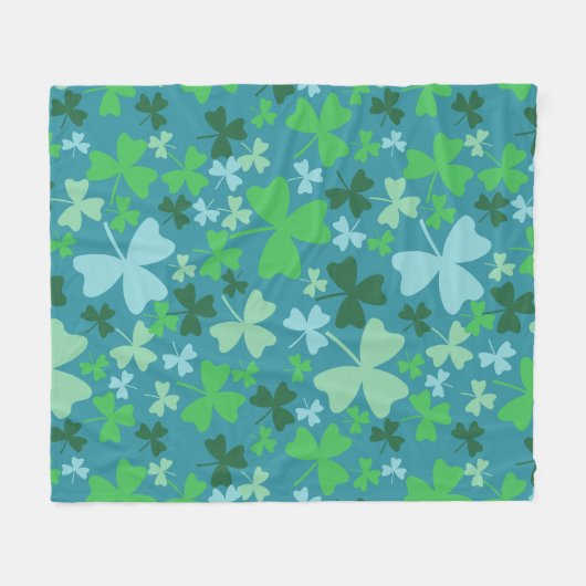 Colorful Shamrocks Fleece Deken (Voorkant (Horizontaal))