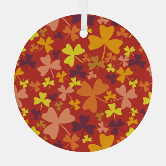 Colorful Shamrocks Glas Ornament (Achterkant)