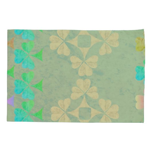 Colorful Shamrocks op grijze hoesjes Kussensloop (Achterkant-Links)