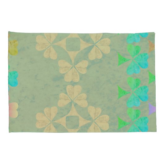 Colorful Shamrocks op grijze hoesjes Kussensloop (Achterkant-Rechts)