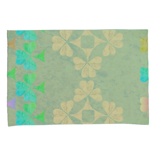 Colorful Shamrocks op grijze hoesjes Kussensloop (Voorkant-Rechts)