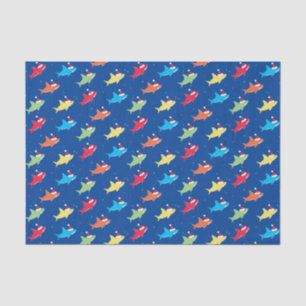 Colorful Sharks Santa Hat Stippen Kerstfeestdag Tissuepapier