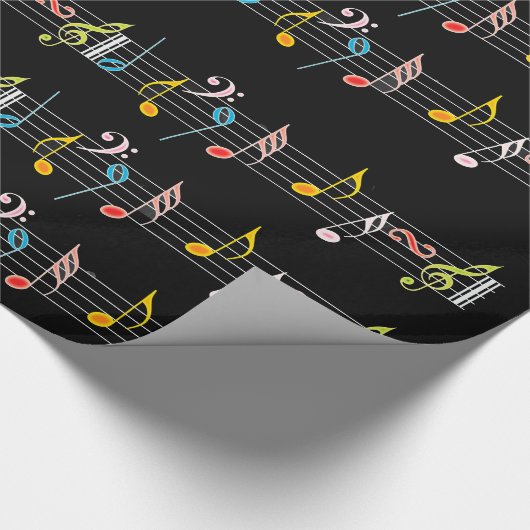 Colorful Sheet Music en Notes Cadeaupapier (Hoek)