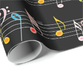 Colorful Sheet Music en Notes Cadeaupapier (Rol Hoek)