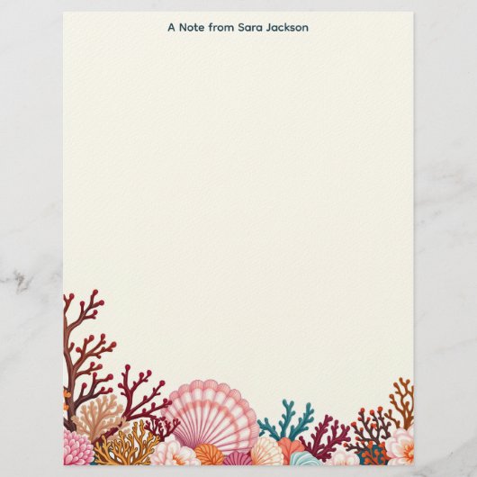 Colorful Shell Border Stationery Paper Briefhoofd (Voorkant)