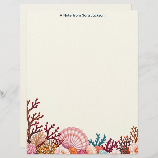 Colorful Shell Border Stationery Paper Briefhoofd (Voorkant / Achterkant)