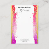 Colorful Shimmering Gold Earring Display Card Visitekaartje (Voorkant)