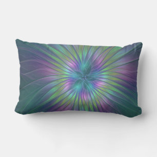 Colorful Shiny Fantasy Flower Abstract Fractal Art Buitenkussen