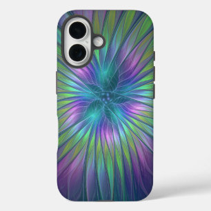 Colorful Shiny Fantasy Flower Abstract Fractal Art iPhone 16 Hoesje