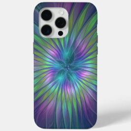Colorful Shiny Fantasy Flower Abstract Fractal Art iPhone 15 Pro Max Hoesje