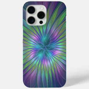 Colorful Shiny Fantasy Flower Abstract Fractal Art iPhone 15 Pro Max Hoesje