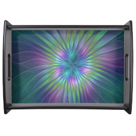 Colorful Shiny Fantasy Flower Abstract Fractal Art Dienblad