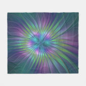 Colorful Shiny Fantasy Flower Abstract Fractal Art Fleece Deken (Voorkant (Horizontaal))