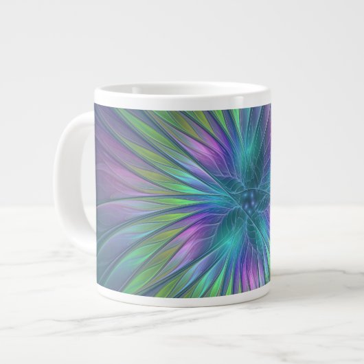 Colorful Shiny Fantasy Flower Abstract Fractal Art Grote Koffiekop (Links)