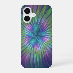 Colorful Shiny Fantasy Flower Abstract Fractal Art iPhone 16 Hoesje
