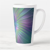 Colorful Shiny Fantasy Flower Abstract Fractal Art Latte Mok (Rechts)