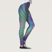 Colorful Shiny Fantasy Flower Abstract Fractal Art Leggings (Rechts)