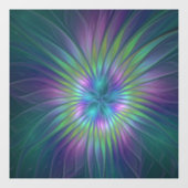 Colorful Shiny Fantasy Flower Abstract Fractal Art Raamsticker (Vel)