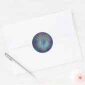 Colorful Shiny Fantasy Flower Abstract Fractal Art Ronde Sticker (Envelop)