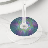 Colorful Shiny Fantasy Flower Abstract Fractal Art Wijnglaslabel (Dichtbij)