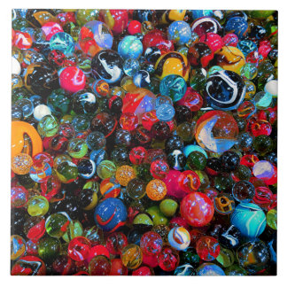 Colorful Shiny Glass Marbles Tegeltje