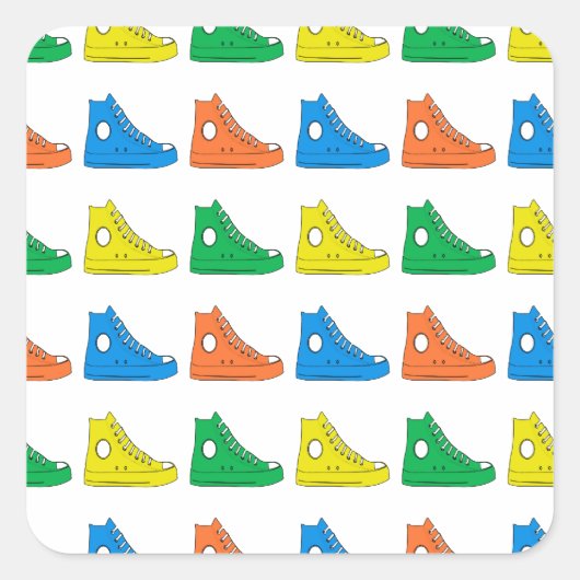 Colorful Shoes Vierkante Sticker (Voorkant)