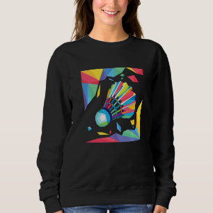 Colorful Shuttlecock Birdie Badminton Player Spor Trui