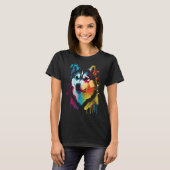 Colorful Siberian Husky Dog Art T-shirt (Voorkant volledig)