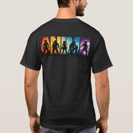 Colorful Silhouette Back Print T-Shirt (Achterkant)