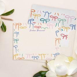 Colorful Simple Bows Personal Stationery Notitiekaartje