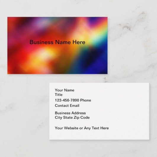 Colorful Simple Business Cards Design Template Visitekaartje (Voorkant / Achterkant)