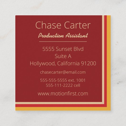 Colorful Simple Elegance Vierkante Visitekaartje (Achterkant)