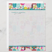 Colorful Simple Hand Drawn Retro Flowers Patroon 2 Briefhoofd (Voorkant / Achterkant)