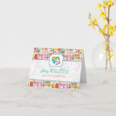 Colorful Simple Hand Drawn Retro Flowers Patroon 4 Kaart (Gele Bloem)