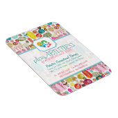 Colorful Simple Hand Drawn Retro Flowers Patroon 4 Magneet (Rechterzijde)