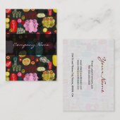 Colorful Simple Hand Drawn Retro Flowers Patroon 4 Visitekaartje (Voorkant / Achterkant)